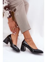 Kožené Lakované Na Podpatku  Černé model 21691298 - VINCEZA