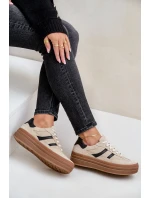 Zazoo N1176 Semišové Tenisky Na Platformě Béžové Zazoo N1176 Semišové Tenisky Na Platformě Béžové