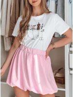 Dámská mini sukně PUFFELLA růžová FashionStreet CY0504
