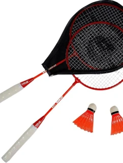 BADMINTONOVÁ SADA V KUFŘÍKU ČERVENÁ ORANŽOVÁ ENERO 105