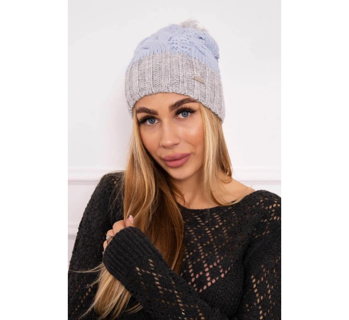 Paris fleecová čepice K212 světle modrá+světle šedá