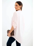 Halenka s delším zadním dílem světlá pudrová růžová Halenka s delším zadním dílem světlá pudrová růžová