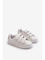 Dětské Tenisky Se Suchým Zipem Bíle-Růžové Zlato Cute Girl