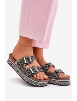 Sandály se zdobením a na platformě černé model 21688319 - Boto