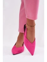 Baleríny s Zlatým Přezkou Eco Semišové Růžové model 21937565 - Boto