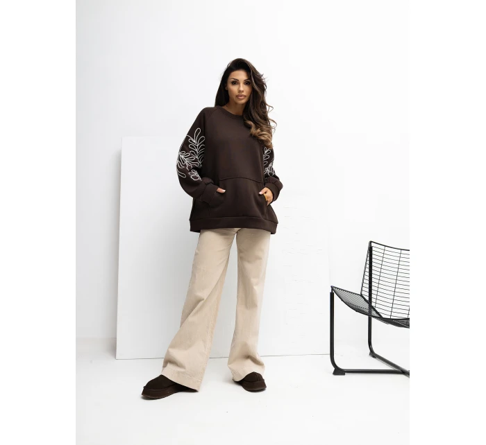 Bluza RV BL model 21777653 ciemny brązowy - FPrice Bluza RV BL model 21777653 ciemny brązowy - FPrice