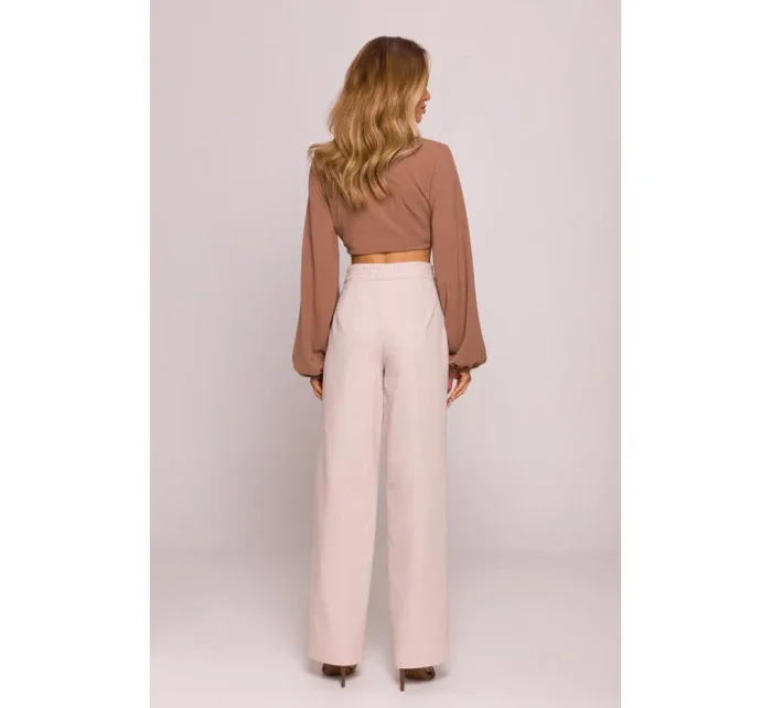 model 21074097 Široké kalhoty béžové - Moe model 21074097 Široké kalhoty béžové - Moe