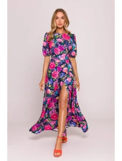 M858 Maxi šaty s otevřenými zády - model 1