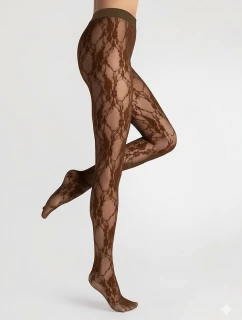 Dámské punčochové kalhoty Donatella I 5000 Černá vzor - Fiore