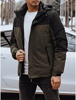 Pánská bunda zimní s kapucí zelená FashionStreet TX4896 Pánská bunda zimní s kapucí zelená FashionStreet TX4896