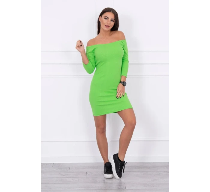 Pruhované přiléhavé šaty světle zelené