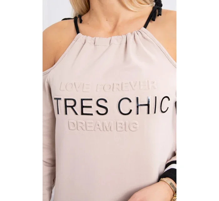 Béžové šaty Tres Chic Béžové šaty Tres Chic