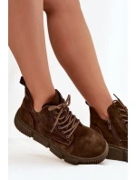 Semišové Nízké Dámské Na Platformě Big Star Hnědé model 21708662 - Big Star Shoes