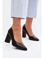 Lodičky na podpatku z eko kůže Sergio Leone PB216 Černé Lodičky na podpatku z eko kůže Sergio Leone PB216 Černé