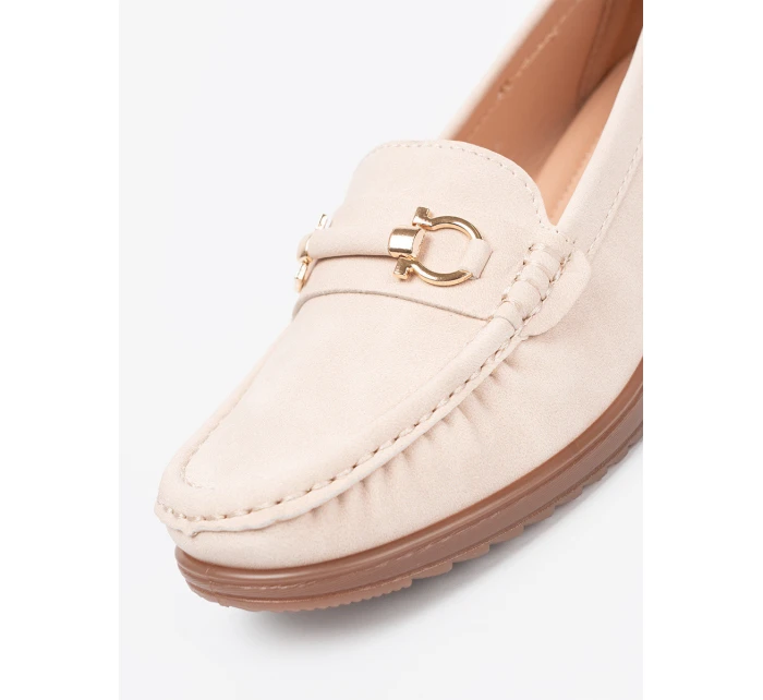 Praktické  mokasíny dámské hnědé na širokém podpatku