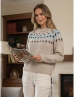 SKADOVA dámský svetr jedné velikosti tmavě béžový FashionStreet MY2349