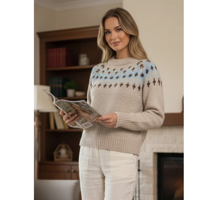 SKADOVA dámský svetr jedné velikosti tmavě béžový FashionStreet MY2349