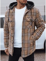 Pánská zateplená bunda s kapucí béžová FashionStreet TX4955