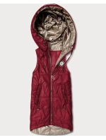 Cienki bezrękawnik z kontrastowym wykończeniem Goodlookin ciemny czerwony (B8583-27)