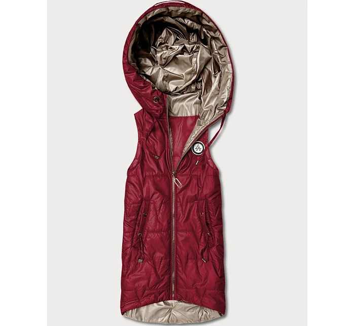 Cienki bezrękawnik z kontrastowym wykończeniem Goodlookin ciemny czerwony (B8583-27)