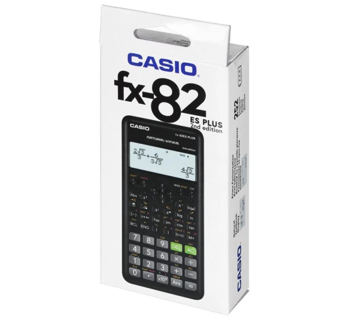 CASIO FX-82ESPLUS-2 VĚDECKÁ KALKULAČKA, 252 FUNKCÍ, 77X162MM, ČERNÁ KRABIČKA