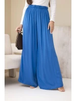 Dámské viskózové široké kalhoty s gumou v pase model 21924570 - K-Fashion