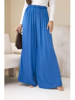 Dámské viskózové široké kalhoty s gumou v pase model 21924570 - K-Fashion