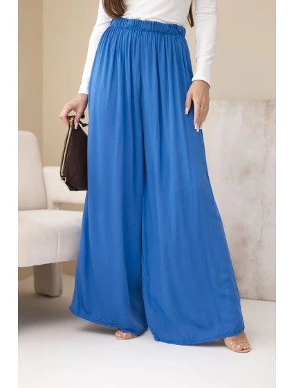 Dámské viskózové široké kalhoty s gumou v pase model 21924570 - K-Fashion