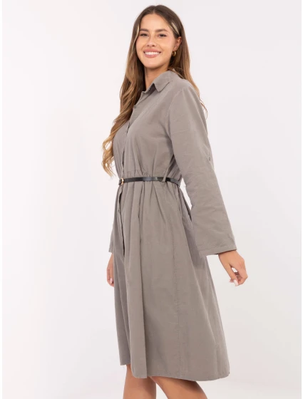 Sukienka MI SK model 21409538 ciemny bezowy - FPrice Sukienka MI SK model 21409538 ciemny bezowy - FPrice