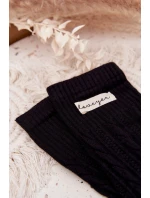 Teplé dámské ponožky s vlnou – černé
