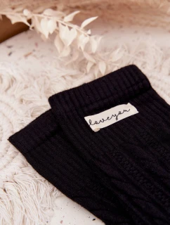 Teplé dámské ponožky s vlnou – černé