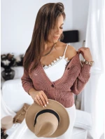 Dámský rozepínací svetr WIKI růžový FashionStreet MY1708