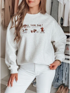 Dámská oversize mikina s jezevčíky JAMNIKOVE šedá FashionStreet BY1499