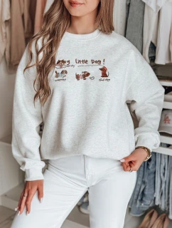 Dámská oversize mikina s jezevčíky JAMNIKOVE šedá FashionStreet BY1499