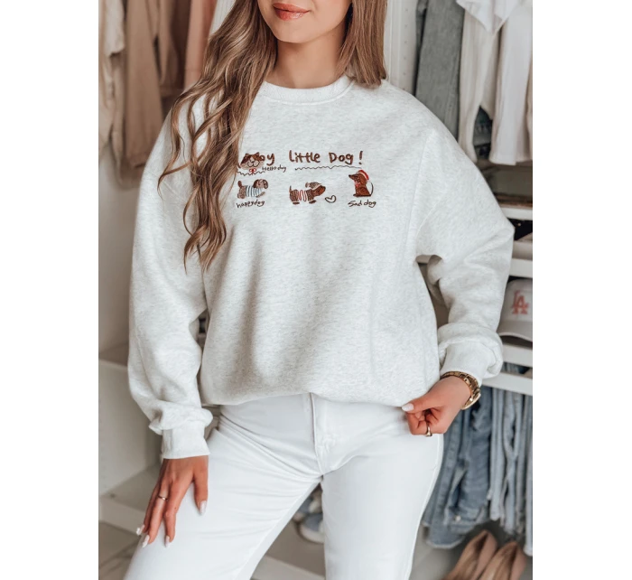 Dámská oversize mikina s jezevčíky JAMNIKOVE šedá FashionStreet BY1499