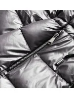 Šedá oboustranná dámská metalická bunda (b8070-70) Šedá oboustranná dámská metalická bunda (b8070-70)