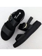 Dámské kožené sandály na platformě černé model 21904806 - Remonte