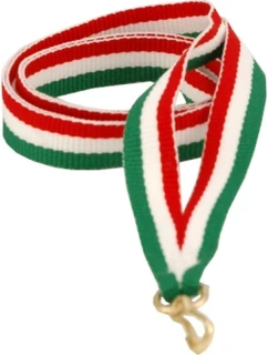 Stuha 22 mm - červená, bílá a zelená