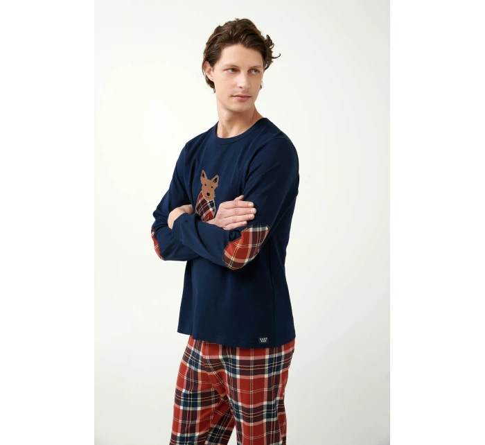 Vamp - Vánoční pánské pyžamo ve skotském tartanu 21514 - Vamp