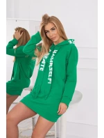 Oversize zelené šaty s kapucí Oversize zelené šaty s kapucí
