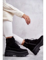 Semišové teplé šněrovací boty Černe model 21598766 - Boto