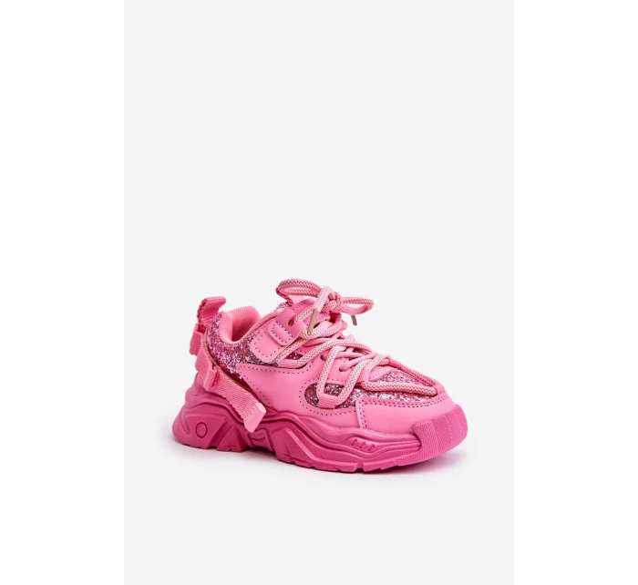 Dětské tenisky ozdobené flitry růžové Liatoma