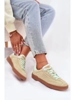 Semišové Sportovní Boty Tenisky Dámské D.Franklin Limetkové DFSH387005