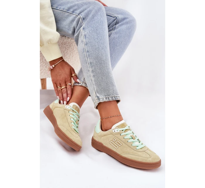 Semišové Sportovní Boty Tenisky Dámské D.Franklin Limetkové DFSH387005