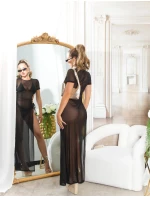 Dámské sexy síťované plážové šaty s XXL rozparkem model 20942324 černé - Koucla