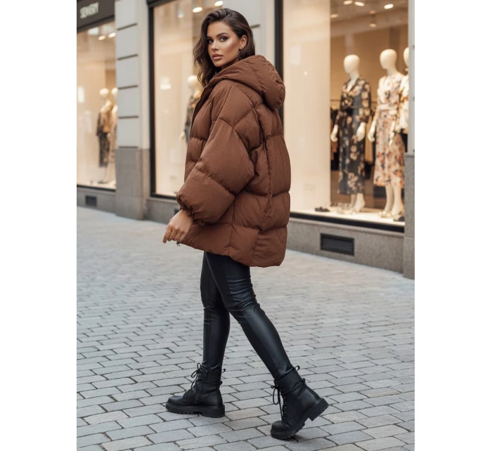 Dámská prošívaná bunda s kapucí camel Dstreet model 21995462 - FashionStreet Dámská prošívaná bunda s kapucí camel Dstreet model 21995462 - FashionStreet