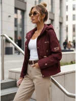 Kurtka przejściowa damska z kapturem i bordowa model 22035956 - FashionStreet