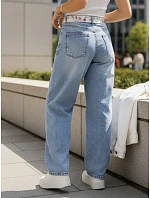 Dámské pytlovité džíny s vysokým sedem modré FashionStreet UY2928