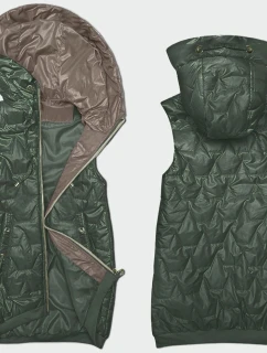 Dámská vesta v barvě khaki se stahovacím lemem na spodním okraji S'West (B8240/B8342-11)