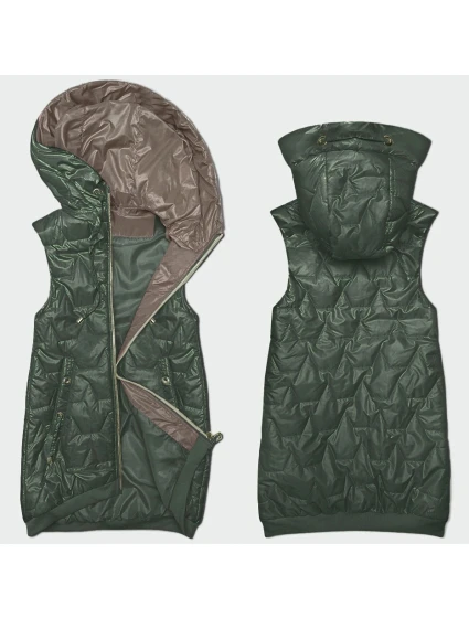 Dámská vesta v barvě khaki se stahovacím lemem na spodním okraji S'West (B8240/B8342-11)